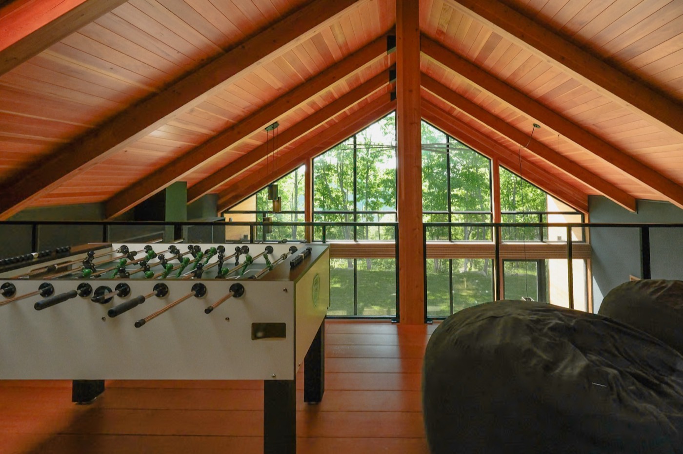 Black Oak Lodge evening view with warm lighting